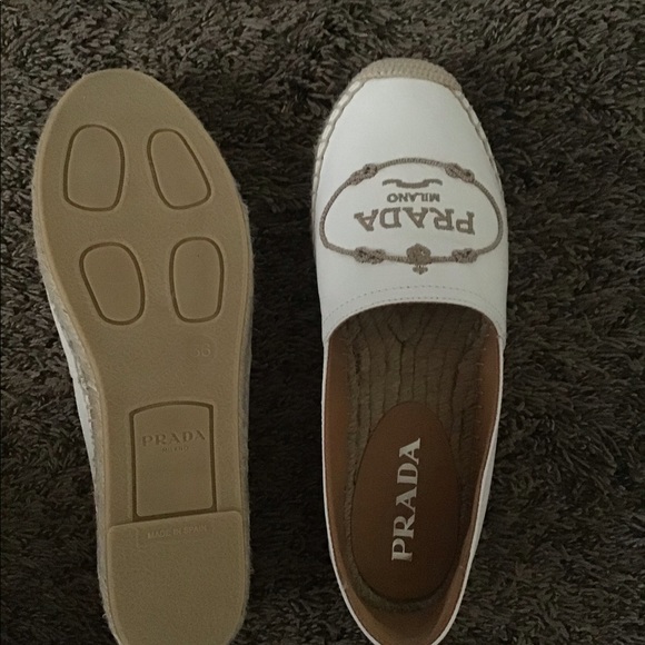 Prada Shoes - SOLD💞💞💞PRADA Logo leather espadrilles 6